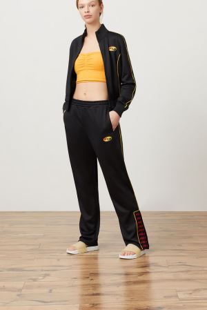 FILA Guadaloupe Track Pants Black / Red,Womens Clothing | CA.AMWUJG236